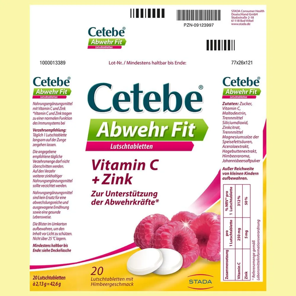 ® Abwehr Fit Nahrungsergänzungsmittel mit Ascorbinsäure (Vitamin C) und Zink>Cetebe Sale