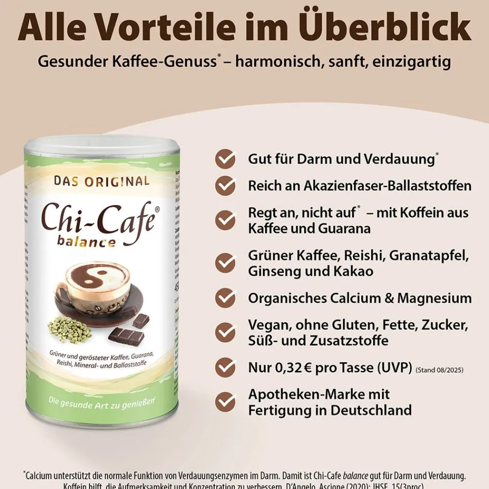 balance Wellness Kaffee mit Akazienfaser Guarana Reishi-Pilz Ginseng>Chi-Cafe Best