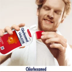 Tägliche Mundspülung mit Chlorhexidin (0,06 %)|Chlorhexamed