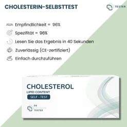 Cholesterin Test - Cholesterol Test - Cholesterin Schnelltest für Zuhause - Selbsttest - The|TESTER New