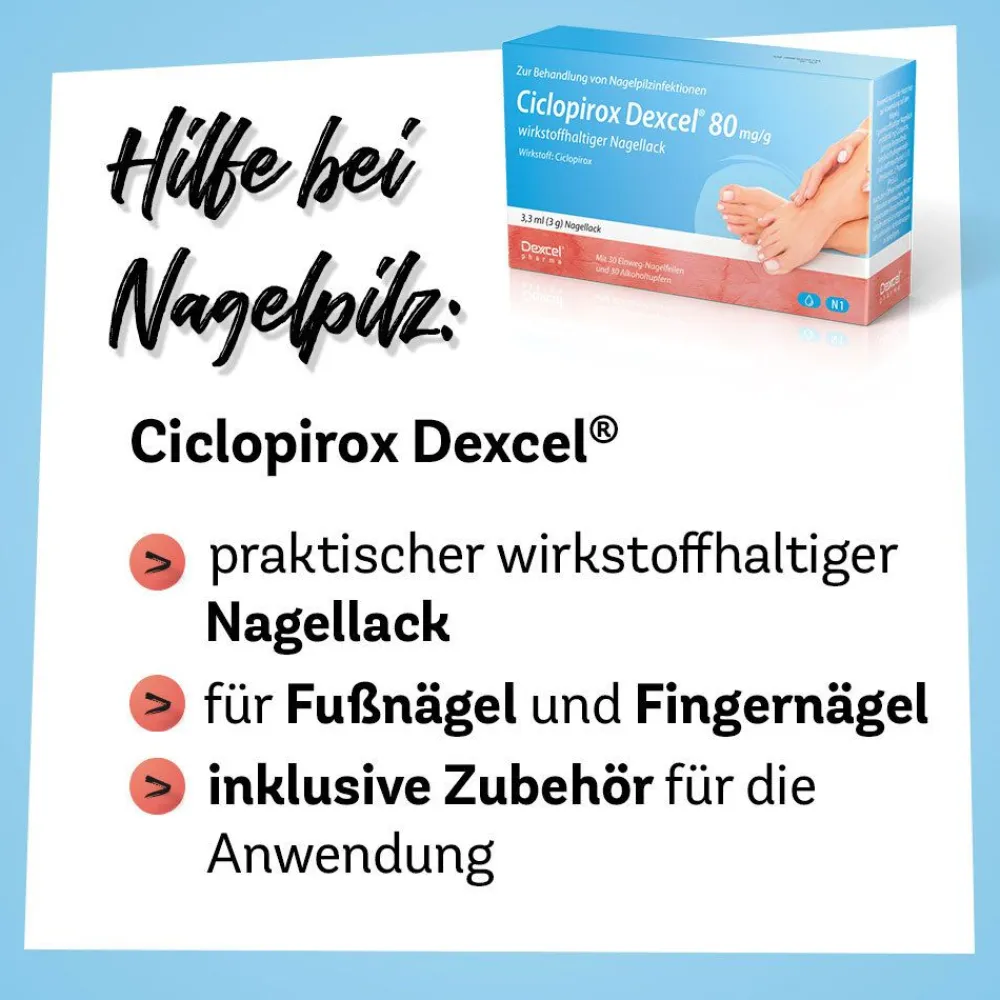 Ciclopirox Dexcel® 80 mg/g, bei Nagelpilz| Outlet
