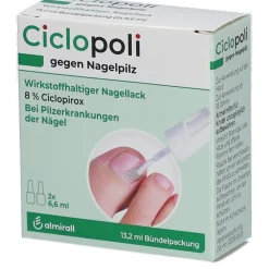 gegen Nagelpilz Nagellack Doppelpack 2x 6,6 ml|Ciclopoli Discount