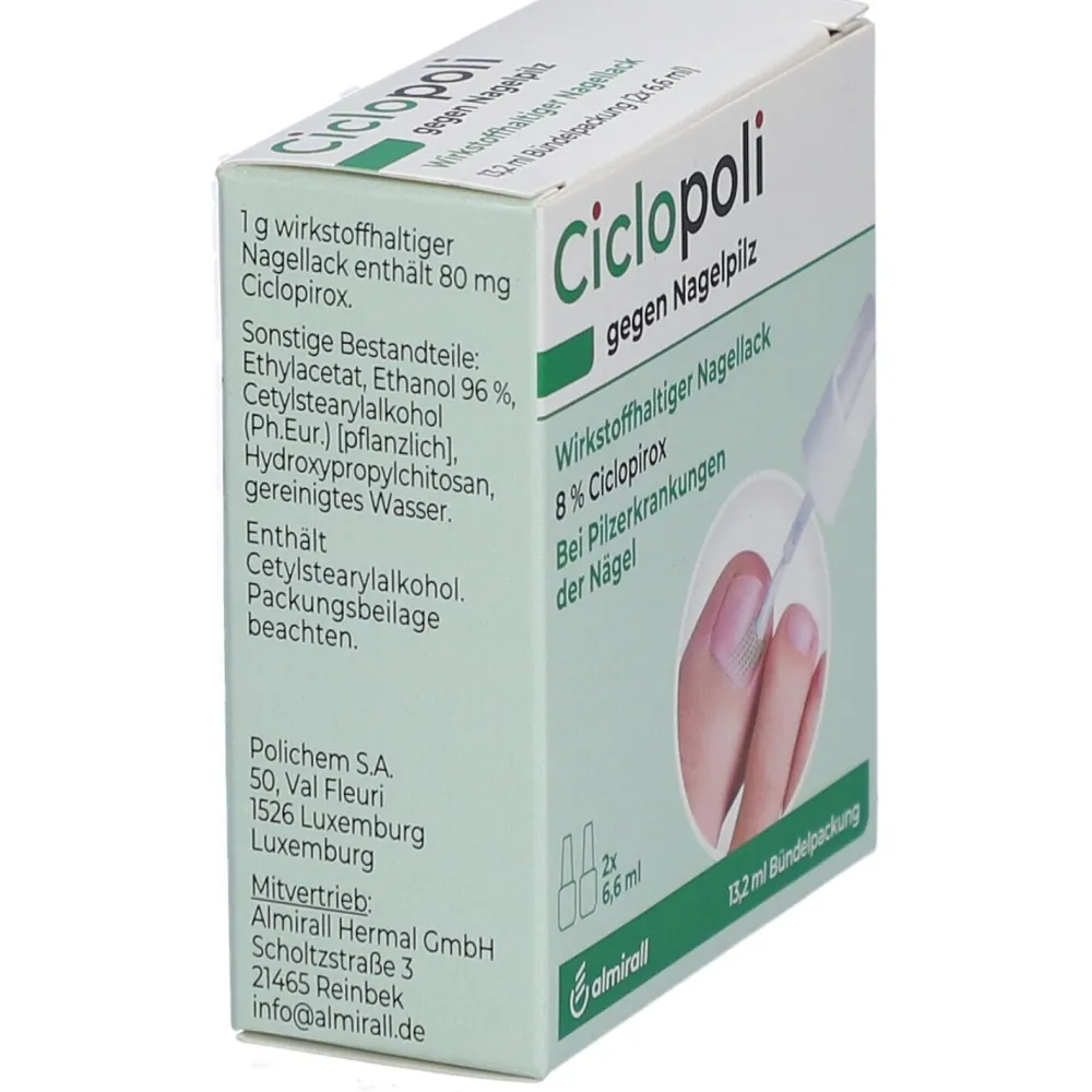 gegen Nagelpilz Nagellack Doppelpack 2x 6,6 ml|Ciclopoli Discount