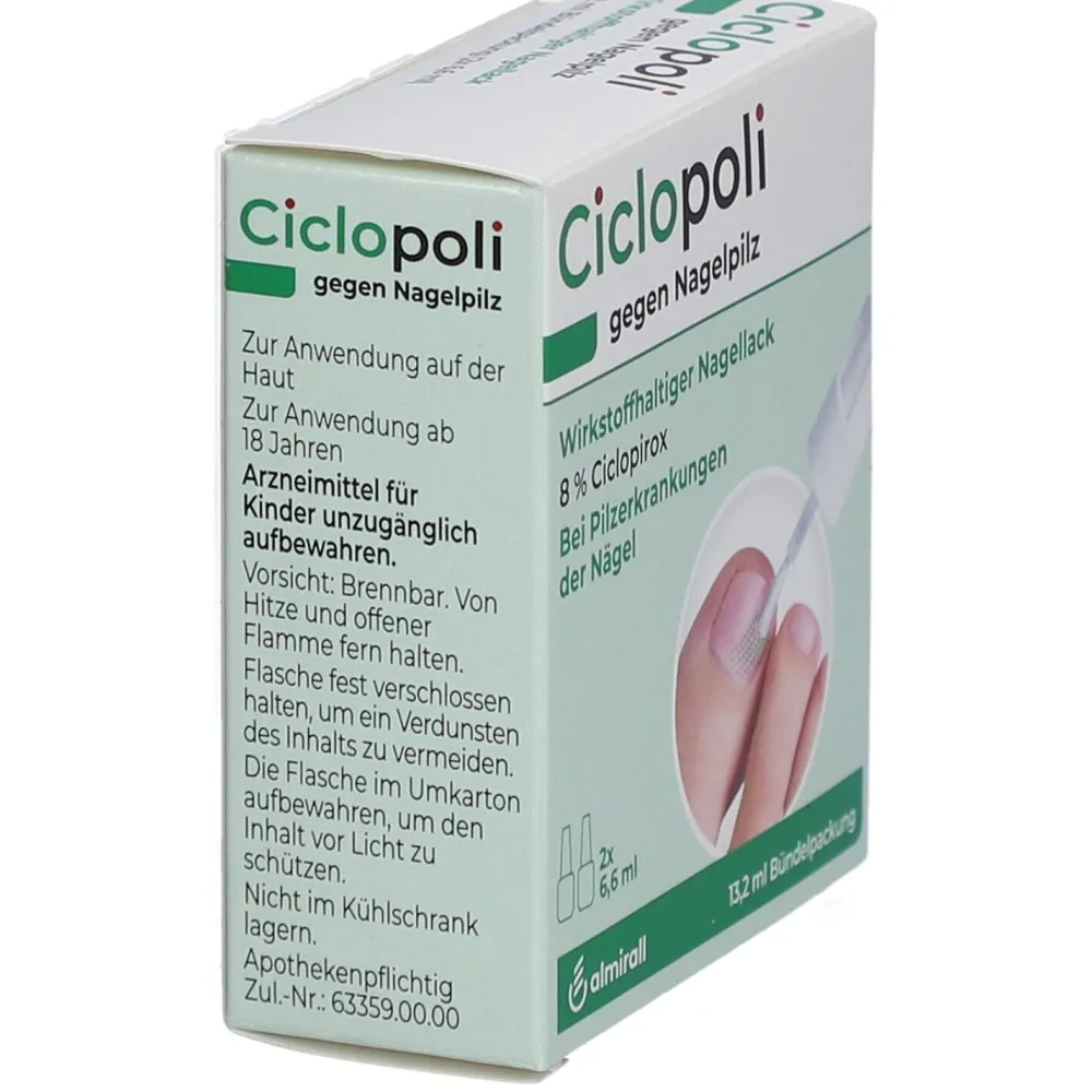 gegen Nagelpilz Nagellack Doppelpack 2x 6,6 ml|Ciclopoli Discount