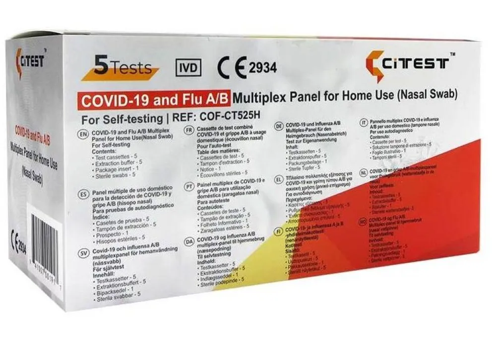 CITEST 3 in 1 COVID-19 + Influenza A+B Viren Corona Schnelltest + Gratis BLT Desinfektionsmittel| Hot