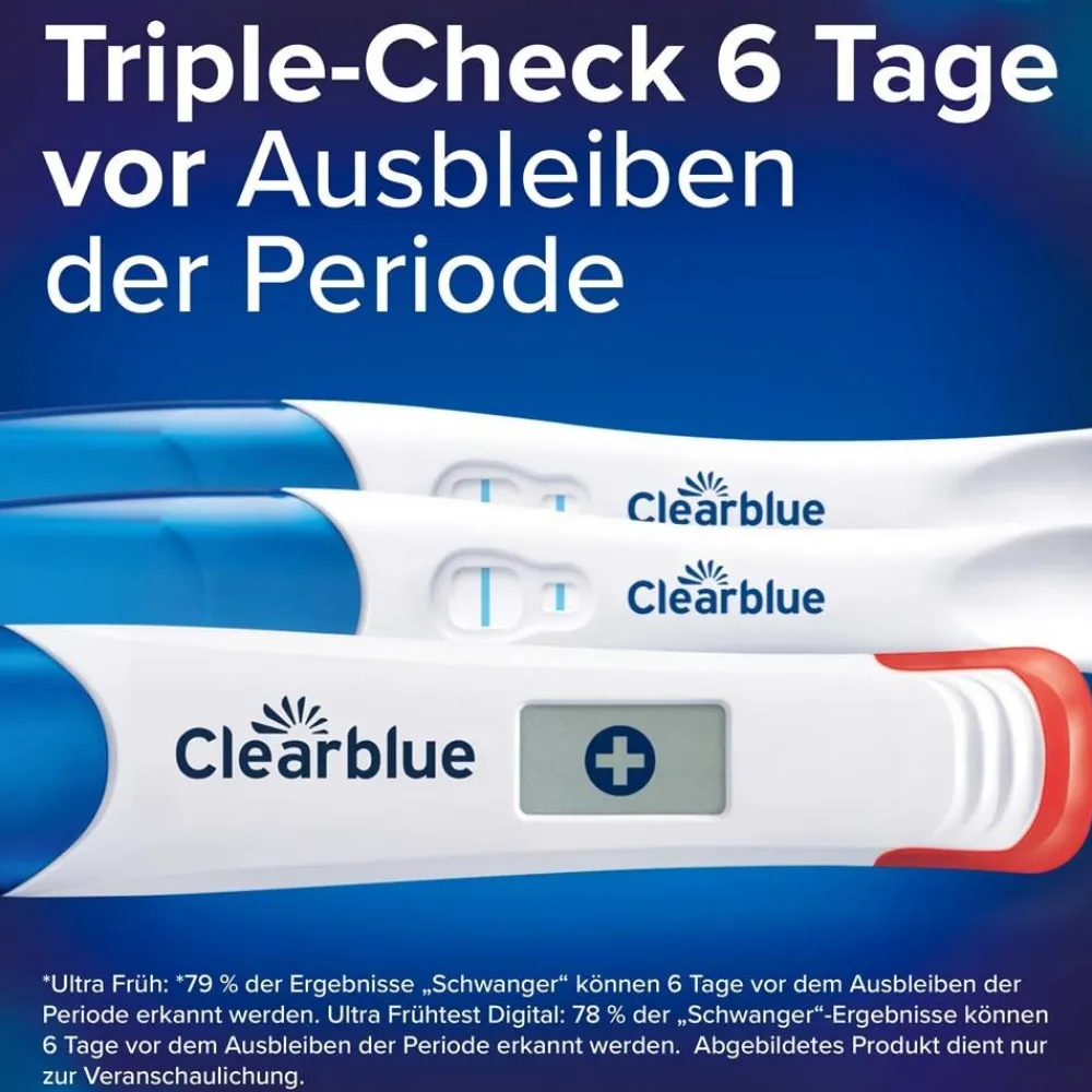 Schwangerschaftstest Triple Check Ultra Früh>Clearblue Hot