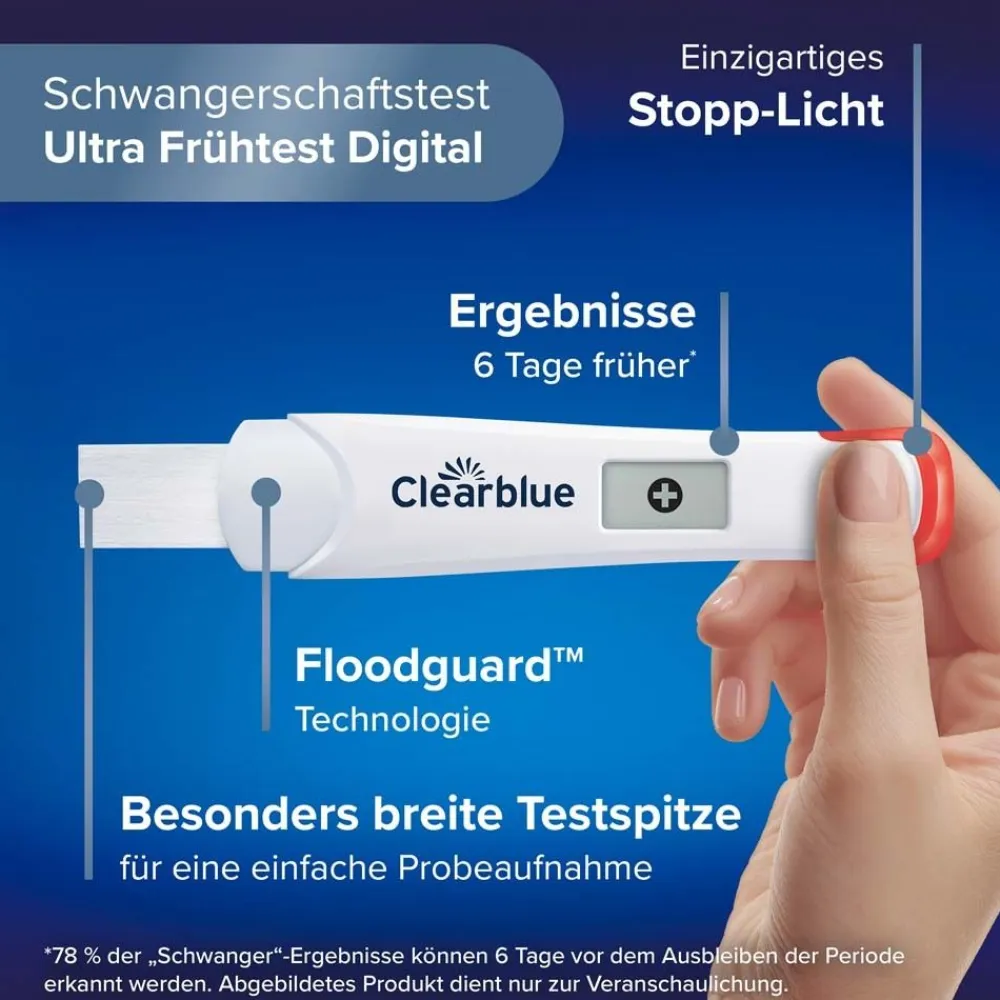 Schwangerschaftstest Triple Check Ultra Früh>Clearblue Hot