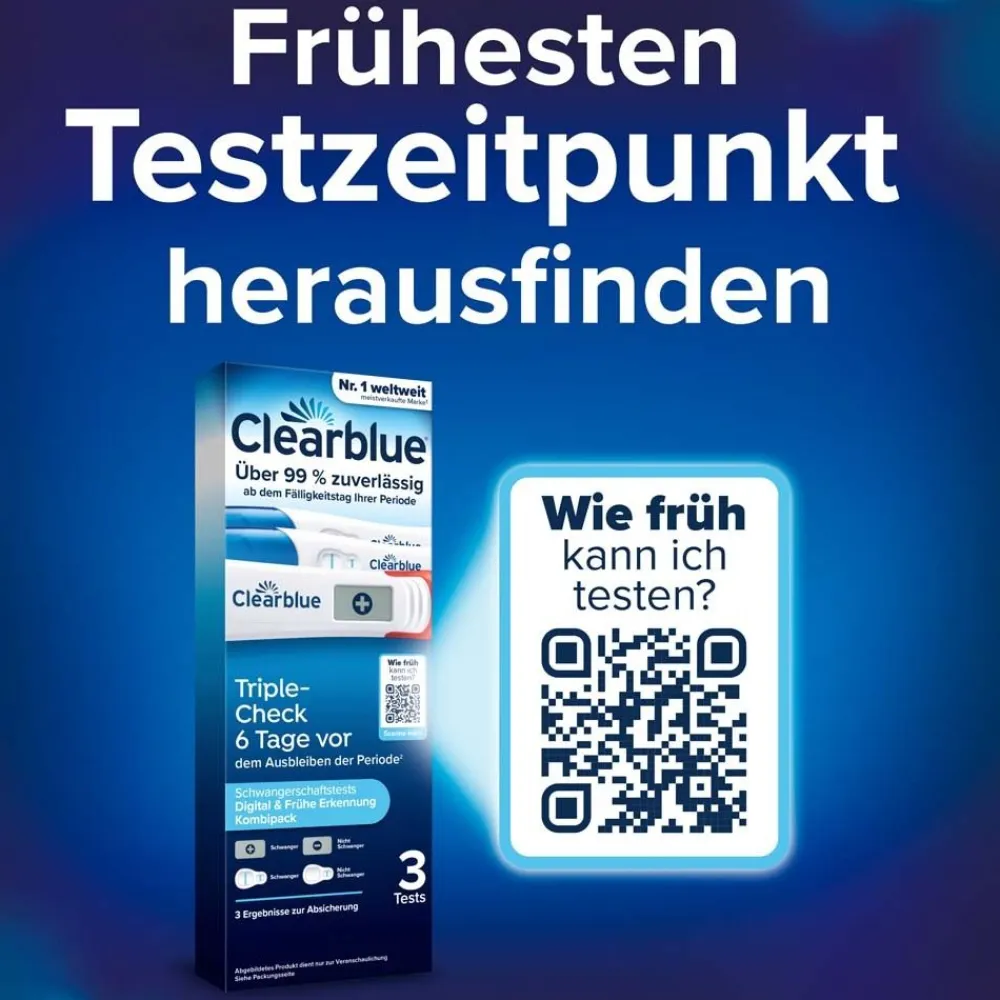 Schwangerschaftstest Triple Check Ultra Früh>Clearblue Hot