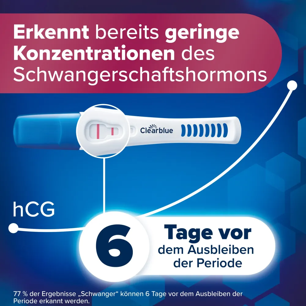 Schwangerschaftstest 6 Tage vorher 2 Hormone>Clearblue