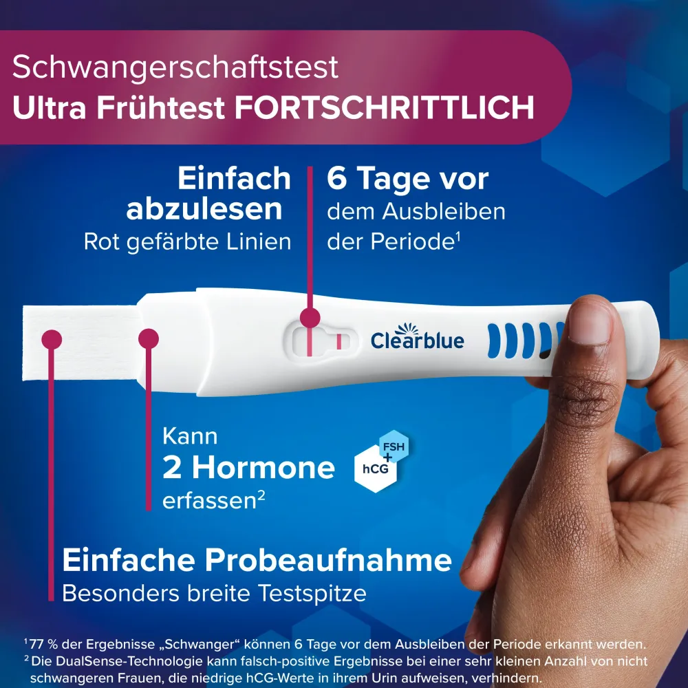 Schwangerschaftstest 6 Tage vorher 2 Hormone>Clearblue