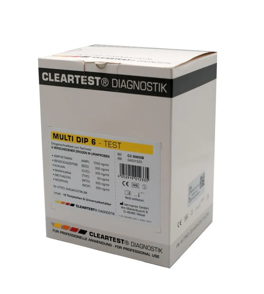 CLEARTEST Multi Dip Drogen Urintest Nachweis von 6 Drogen in Urinproben> Outlet
