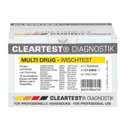 CLEARTEST Multi Drug Drogen Schnelltest Wischtest, Nachweis von 12 Drogen auf Oberflächen| Outlet