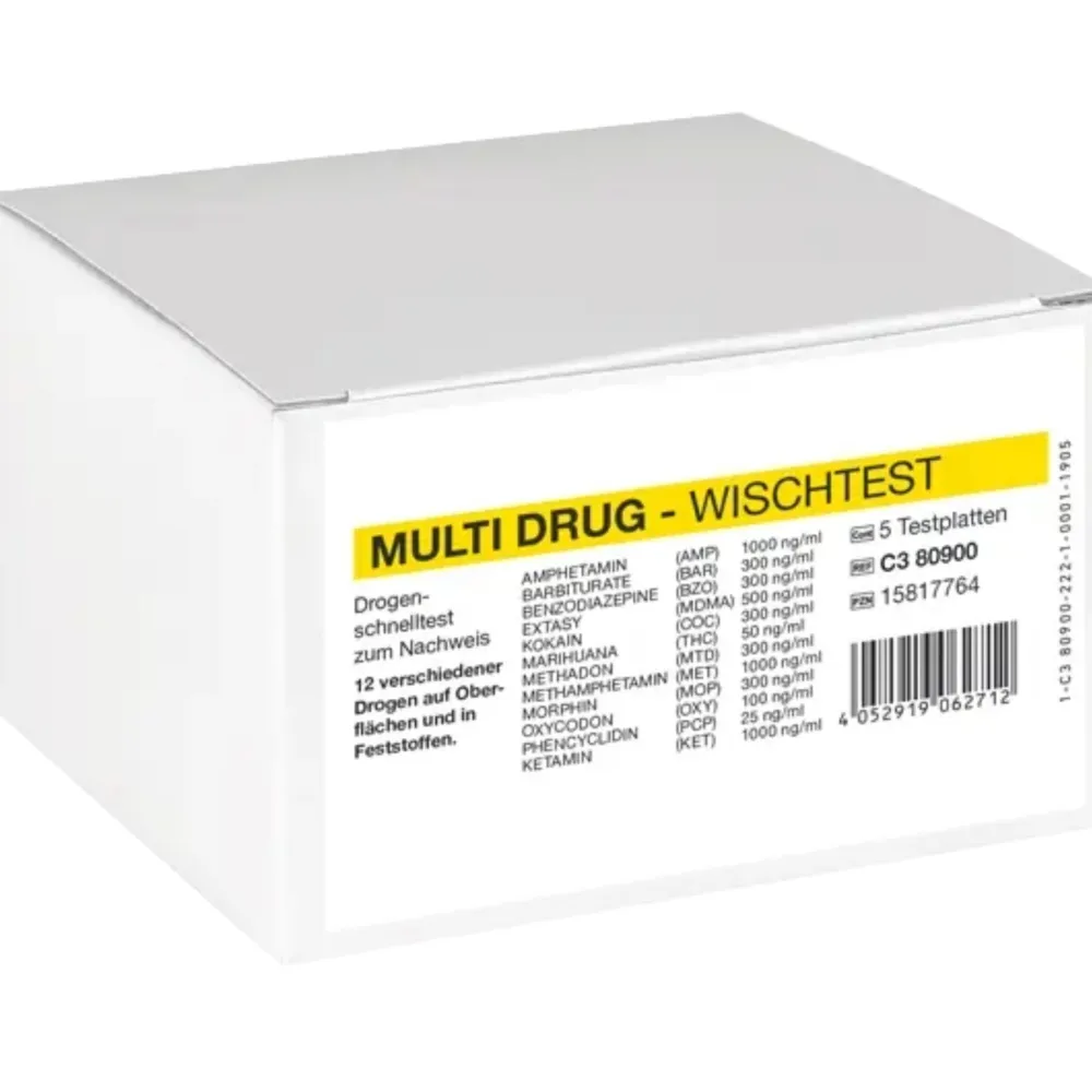 CLEARTEST Multi Drug Drogen Wischtest, Nachweis von 12 Drogen auf Oberflächen> Online