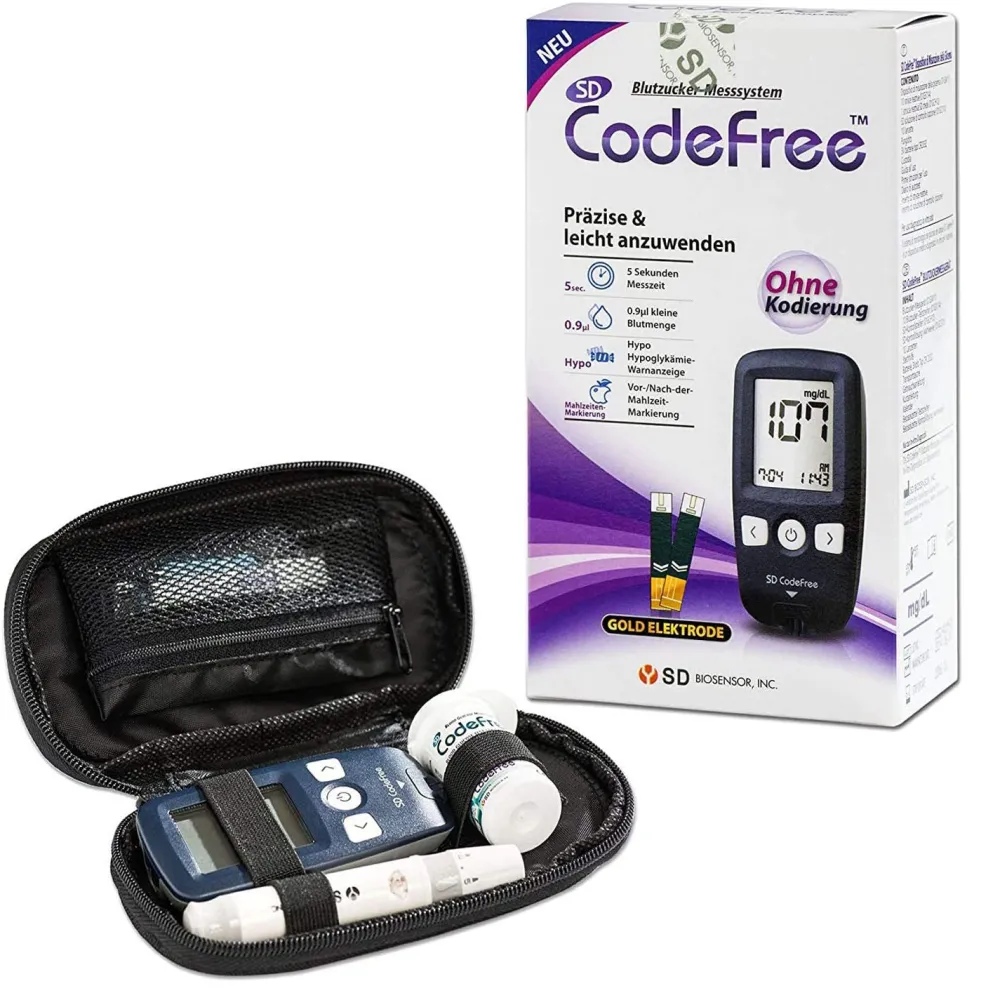 CodeFree Blutzuckermessgerät Set mit Teststreifen, Diabetes-Set mg/dL| Online