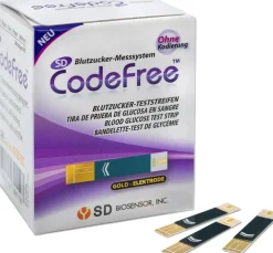 250 CodeFree Blutzuckerteststreifen zur Diabetes-Messung bei Blutzucker (Zucker-Krankheit)| Outlet