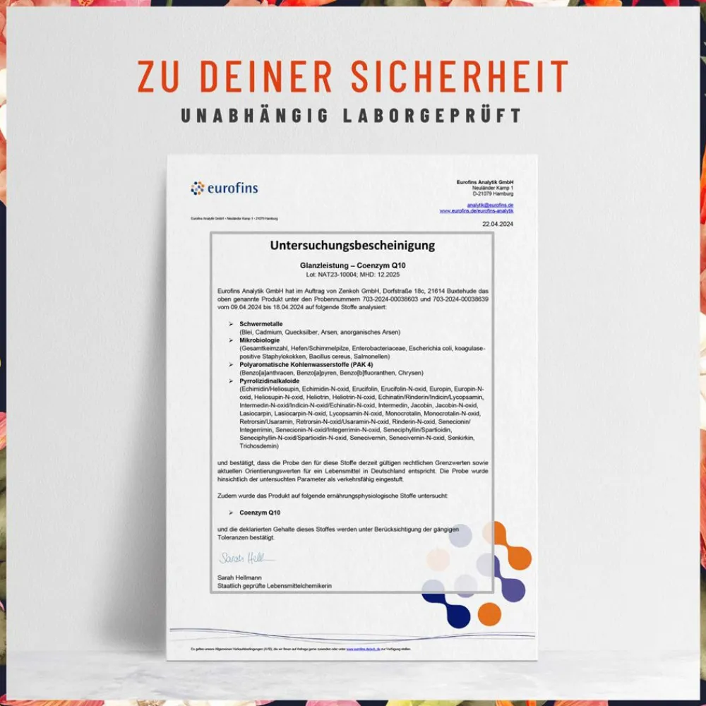 Coenzym 200mg Q10 90 vegane Kapseln hochdosiert Haut Haare Gelenke Glanzleistung ®|NATURTREU Clearance