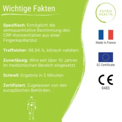 CRP Selbsttest – C-reaktives Protein Schnelltest für Zuhause, Entzündungsprüfung – Patris Health®| Online