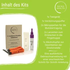 CRP Selbsttest – C-reaktives Protein Schnelltest für Zuhause, Entzündungsprüfung – Patris Health®| Online