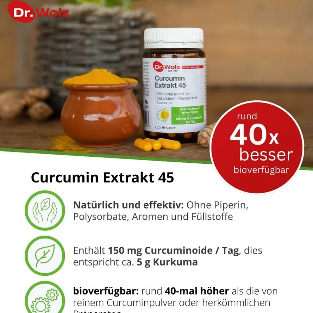 Curcumin Extrakt 45 Kapseln>Dr. Wolz Best