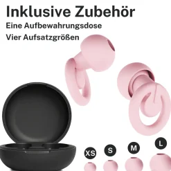 CUXCES Ohrstöpsel – 21 dB Gehörschutz für Schlaf, Reisen & Konzerte – wiederverwendbar, 4 Größen><noscript><img width=