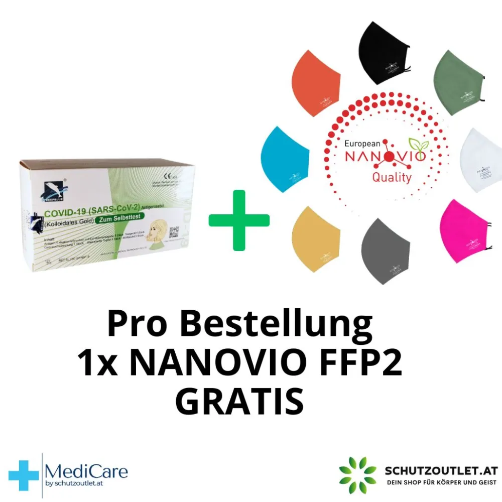 COVID-19 Antigen Corona Test + Gratis Nanovio FFP2>DEEPBLUE Clearance