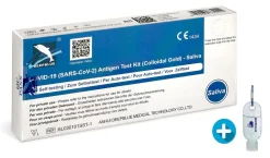 Covid 19 Lolli Test - Speichel Test Antigen  Corona Schnellest + Gratis Desinfektionsmittel>DEEPBLUE