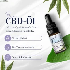 Deichtau Bio CBD Öl 30% für Hund & Katze - CBD-Hanföl-Tropfen – Echtes Cannabisöl - Deutsche Marke> Clearance