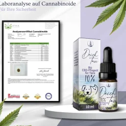 Deichtau Bio CBD Öl 10% für Hund & Katze - CBD-Hanföl-Tropfen – Echtes Cannabisöl - Deutsche Marke| Hot