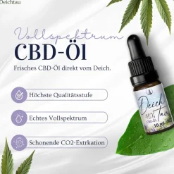 Deichtau CBD Öl 40% - Vollspektrum Hanföl - CBD-Tropfen – Echtes Cannabisöl - Deutsche Marke> Hot