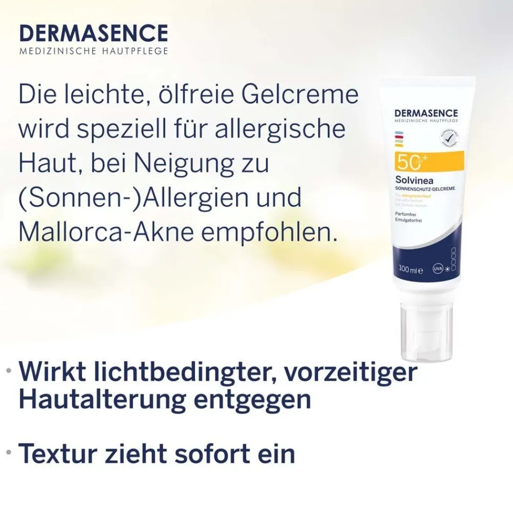 Dermasence Solvinea Sonnenschutz-Gelcreme LSF 50+|