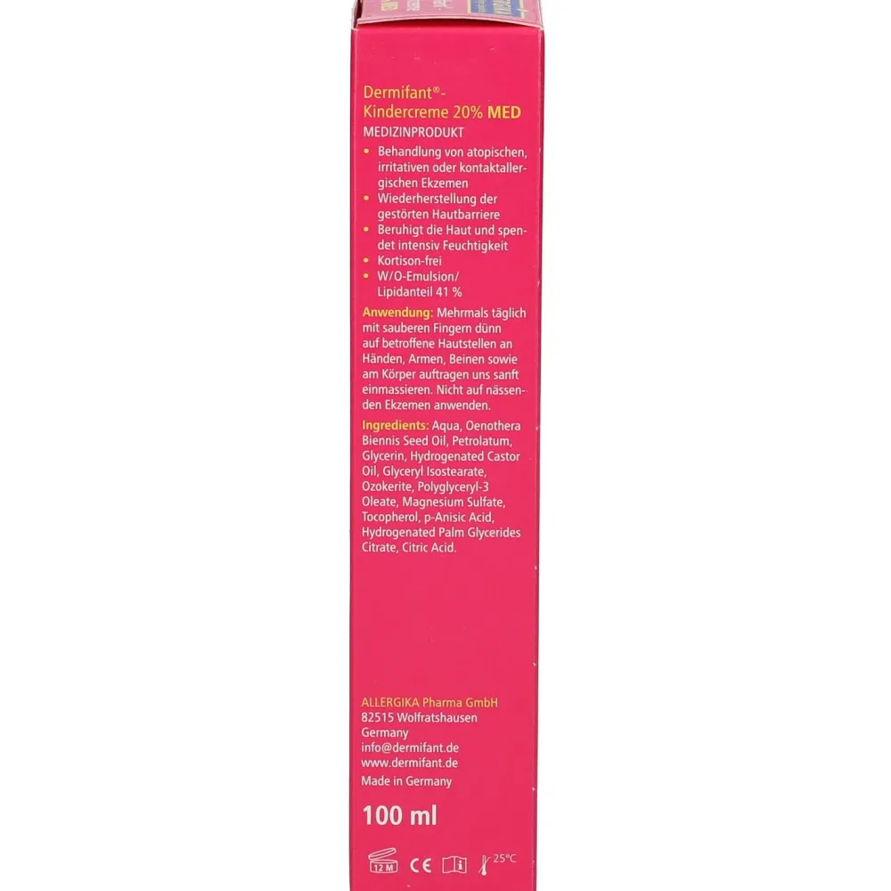 Dermifant® Kindercreme 20% MED - Kortisonfreie Behandlung trockener Ekzeme bei Babys und Kindern| New