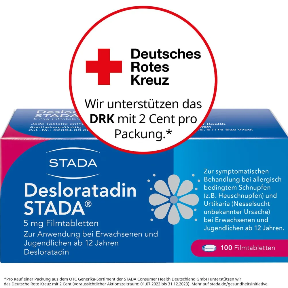 Desloratadin STADA® 5 mg Filmtabletten, zur symptomatischen Behandlung allergischer Erkrankungen wie Heuschnupfen|
