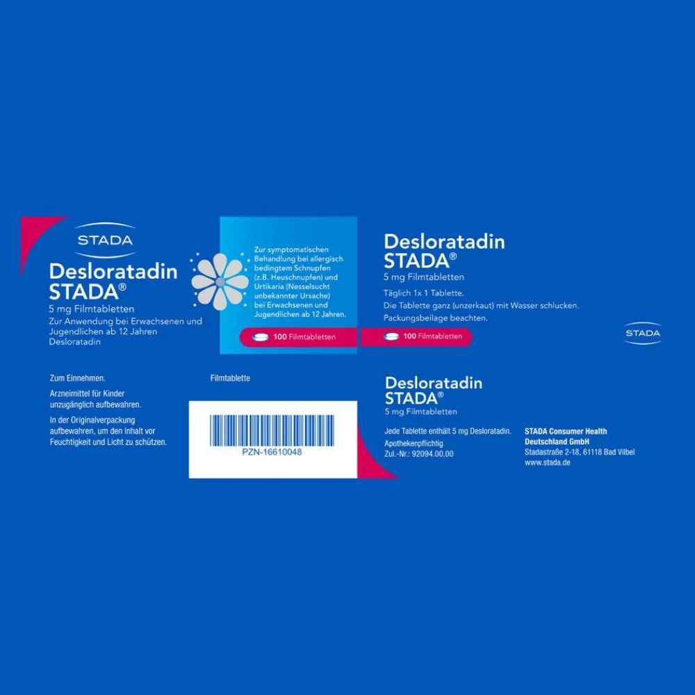 Desloratadin STADA® 5 mg Filmtabletten, zur symptomatischen Behandlung allergischer Erkrankungen wie Heuschnupfen|