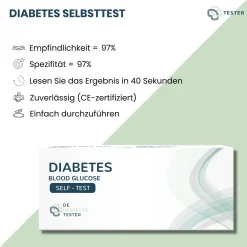 Diabetes Test - Blutzucker Messen - Diabetes Test für Zuhause - Diabetes Selbsttest - The>TESTER Hot
