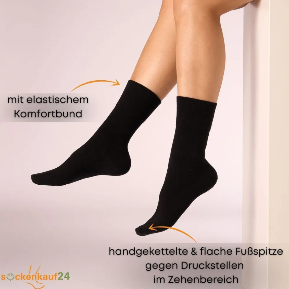 Diabetiker Socken mit Komfortbund ohne Gummi & ohne Naht für Damen und Herren 10 Paar|sockenkauf24 Best