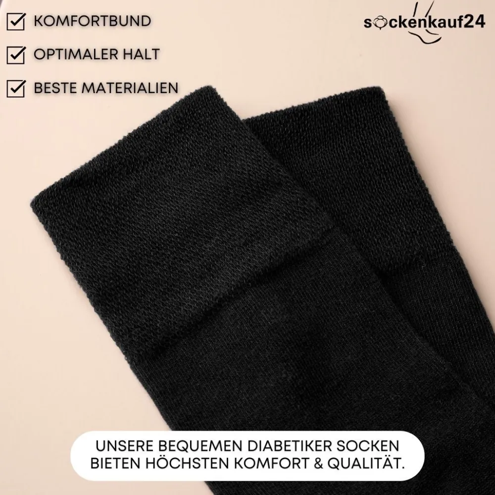 Diabetiker Socken mit Komfortbund und ohne Naht aus 97% Baumwolle für Damen und Herren>sockenkauf24 Discount