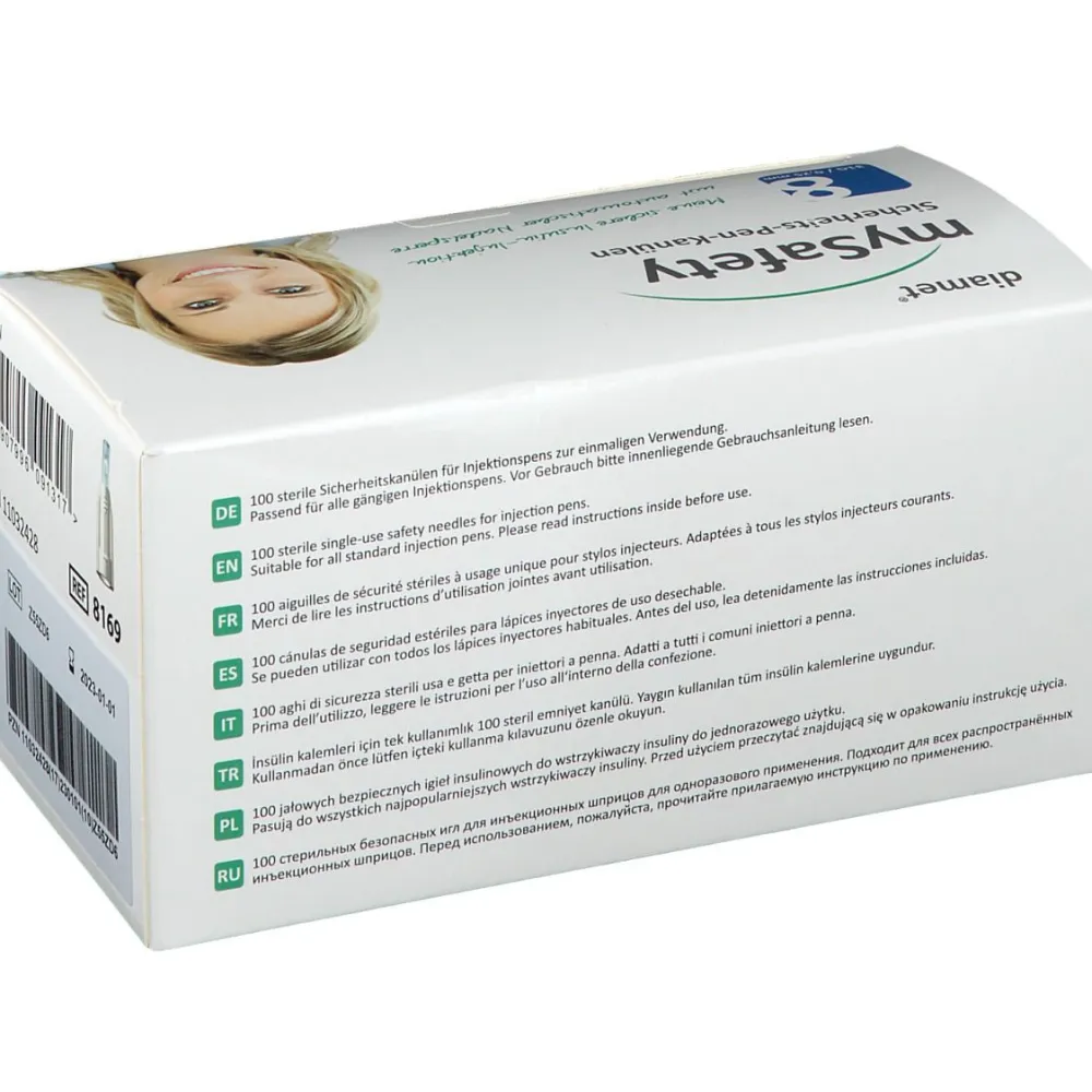 diamet® mySafety Sicherheits-Pen-Kanüle 31 G 0,25 mm x 8 mm| Outlet