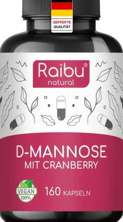 D-Mannose mit Cranberry Kapseln, Hergestellt in Deutschland, 160 St->Raibu New