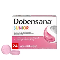 Dobensana® Junior Lutschtabletten Erdbeergeschmack bei ersten Anzeichen von​ Halsschmerzen| Hot