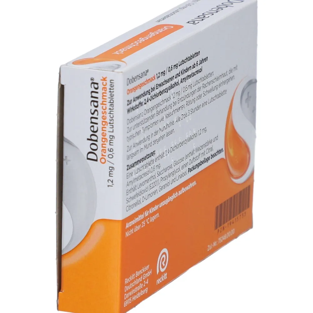 Dobensana® Orangengeschmack 1,2 mg/0,6 mg Lutschtabletten| Online