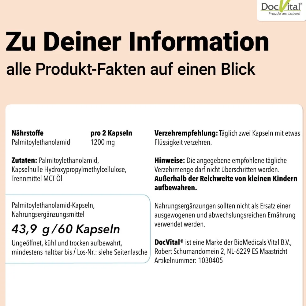 DocVital - PEA Vital 600 (Palmitoylethanolamid) Kapseln> Best