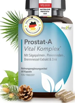 DocVital® Prostata Komplex Kapseln - Sägepalmenextrakt, Kürbiskernextrakt, Zink, Vitamin D3 & mehr>
