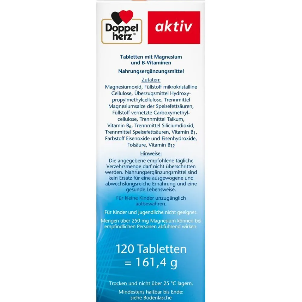 ® aktiv Magnesium 400 + B1 + B6 + B12 + Folsäure Tabletten - Jetzt 20% mit dem Code 20 sparen*|Doppelherz Clearance