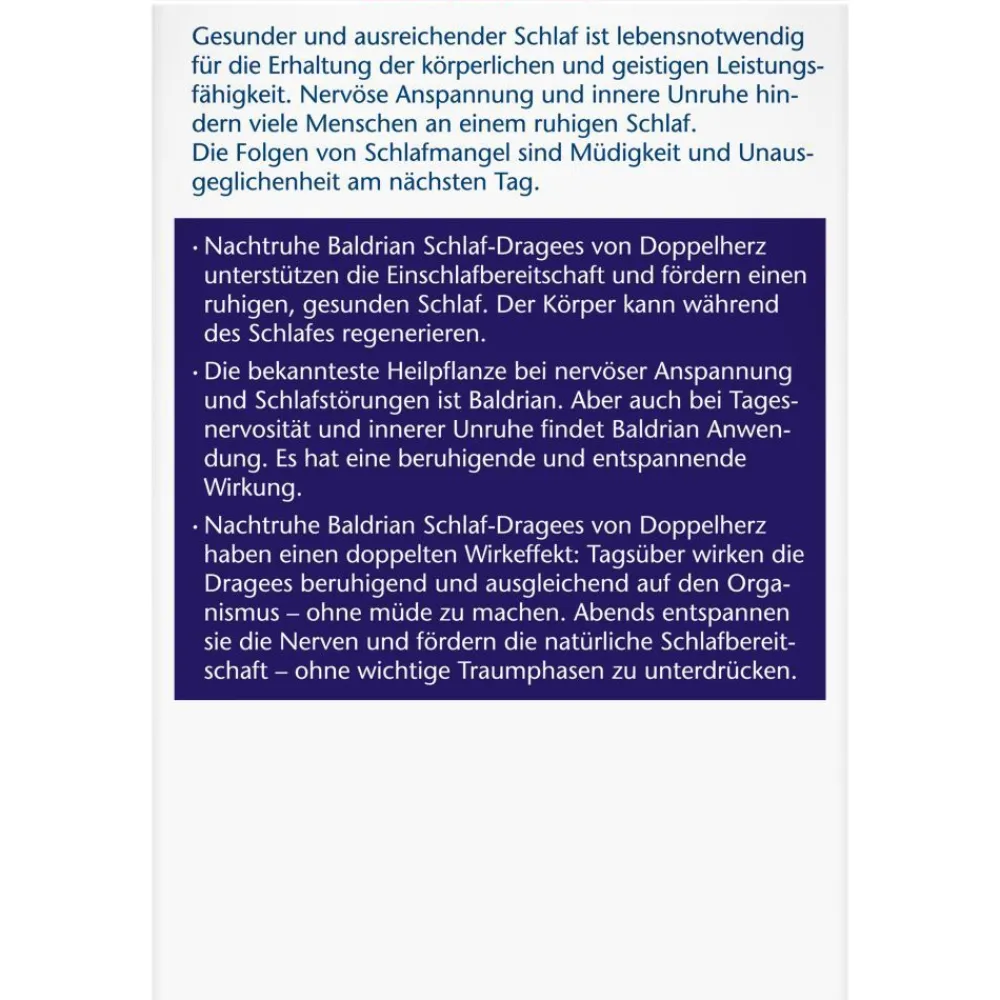 Nachtruhe Baldrian Schlaf-Dragees>Doppelherz Outlet