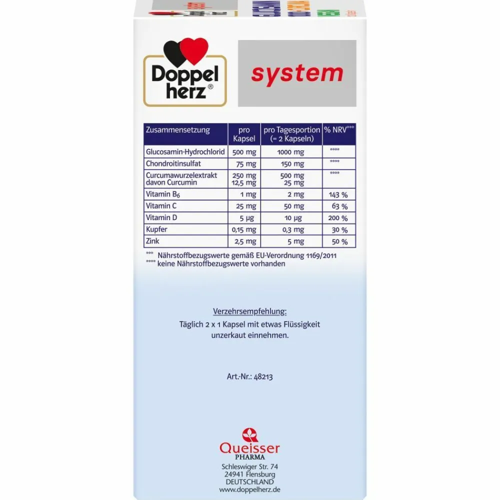 system GLUCOSAMIN 1000 + CURCUMA VEGAN>Doppelherz