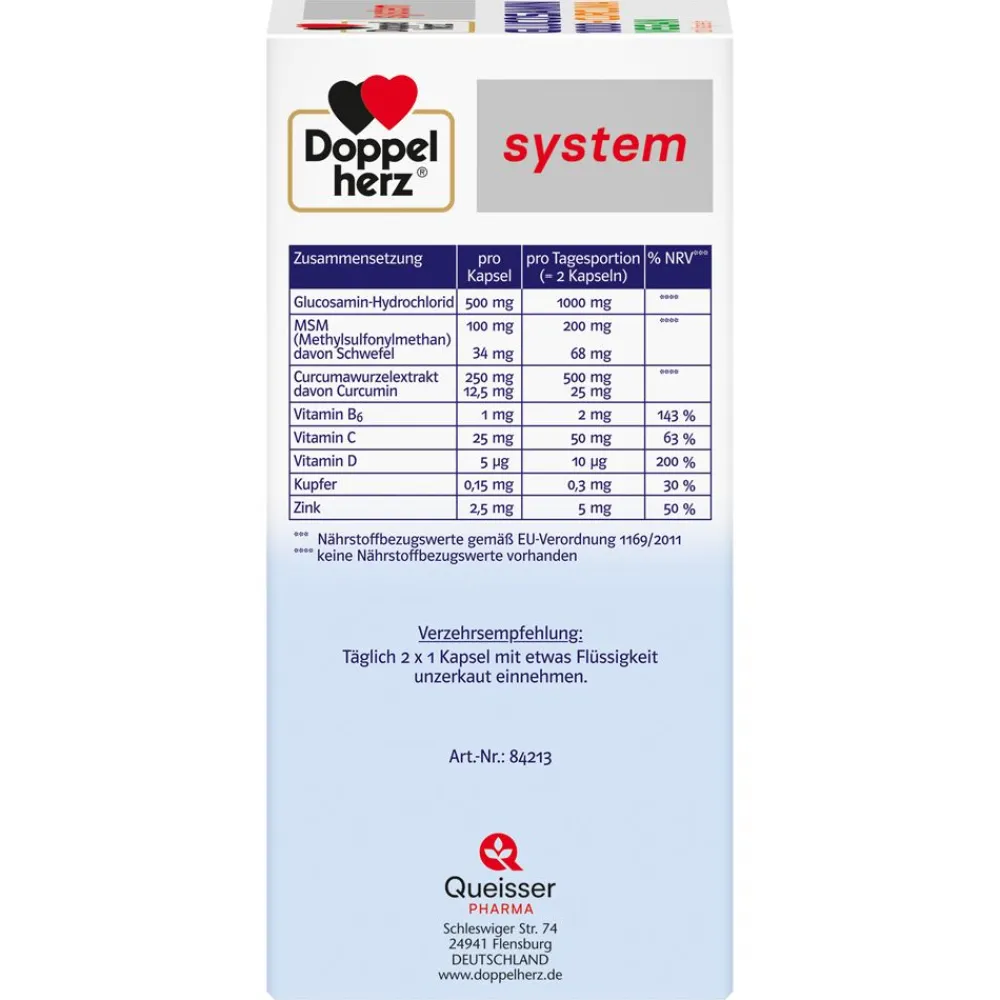 system GLUCOSAMIN 1000 + CURCUMA VEGAN>Doppelherz