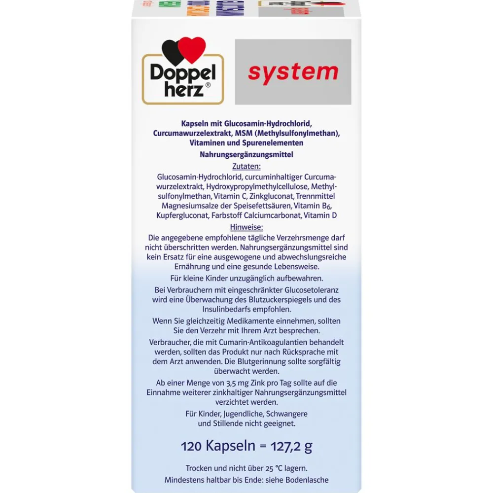 system GLUCOSAMIN 1000 + CURCUMA VEGAN>Doppelherz