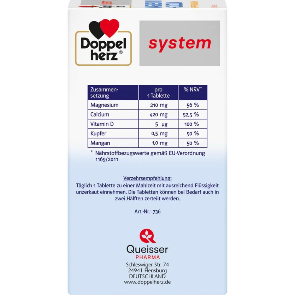 ® system MAGNESIUM + CALCIUM + KUPFER UND MANGAN>Doppelherz Hot