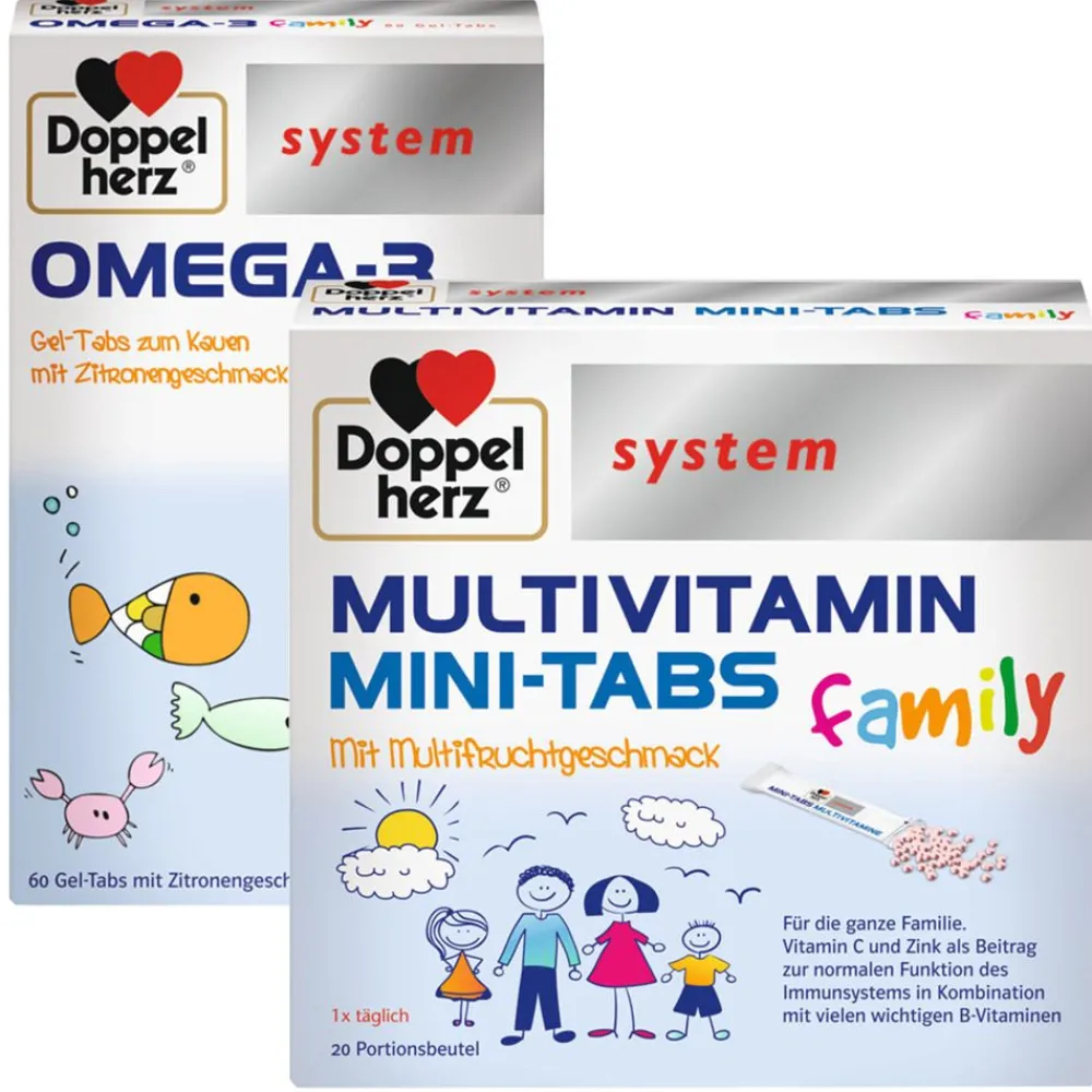 Doppelherz® system OMEGA-3 family + system MULTIVITAMIN MINI-TABS family> Discount