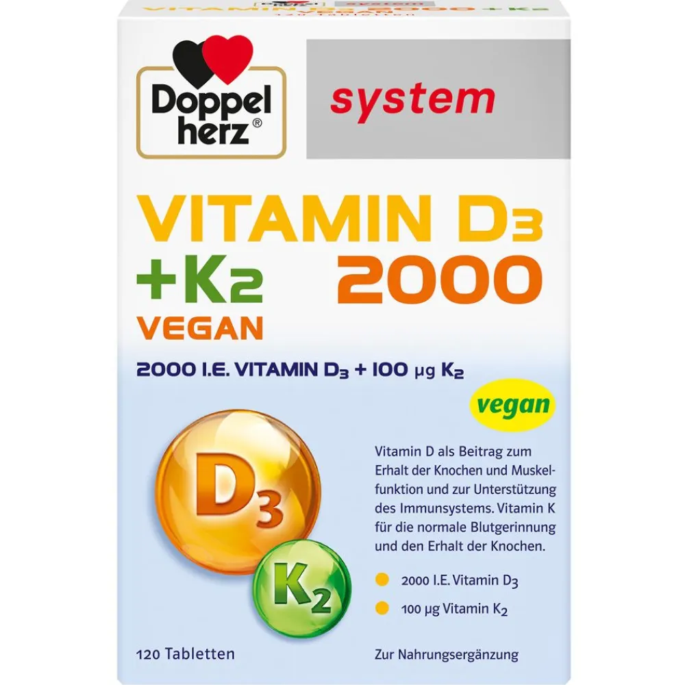 ® system Vitamin D3 + K2 2000 Vegan - Jetzt 20% mit dem Code 20 sparen*|Doppelherz New